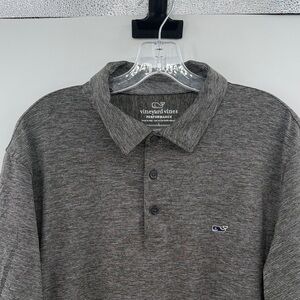 Vineyard Vines Men's Short Sleeve Performance Polo - Black Heather - Large